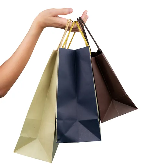 Factory Wholesale Custom Degradable Personalized Eco-Friendly Twist Handle Luxury Packaging Shoe Box Shopping Gift Paper Bag