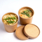 Wholesale Custom Printing Disposable Food Container Salad Kraft Paper Bowl with Lid