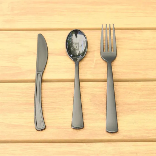 Factory Wholesale Custom Food Grade Disposable Recyclable Eco-Friendly Spoon Fork Plastic Paper Cutlery