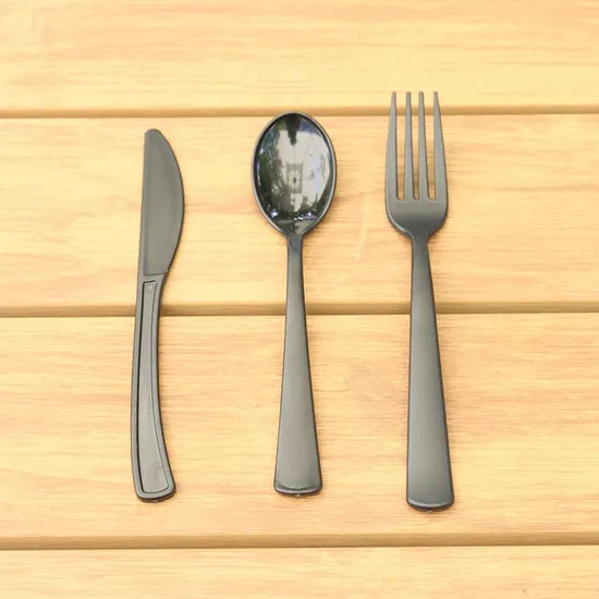 Factory Wholesale Custom Food Grade Disposable Recyclable Eco-Friendly Spoon Fork Plastic Paper Cutlery