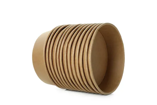 Custom Printing Disposable Biodegradable Gold Foil Kraft Paper Transparent Lid Takeaway Salad Container Eco-Friendly Biodegradable Food Packaging Paper Bowl