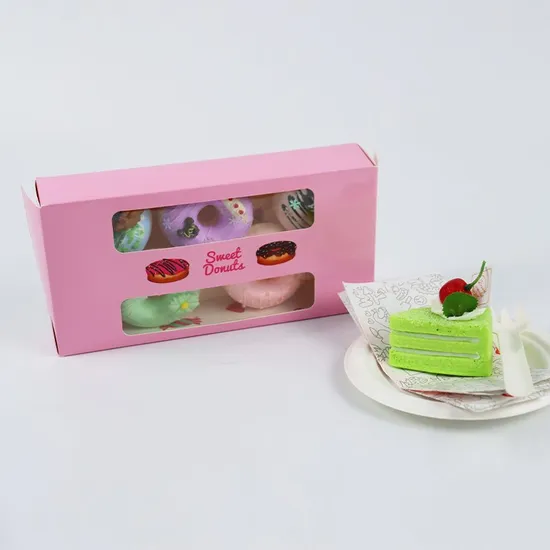 Custom Biodegradable Folding Paper Cardboard Packing Wholesale Cake Biscuit Cookie Donut Box Cake Packaging Box