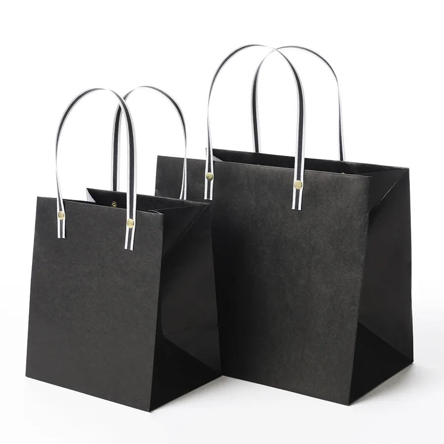 High Quality Retail Shopping Bag Decorative Gift Bags Customized Logo Paper Bag with Handle and Rivet