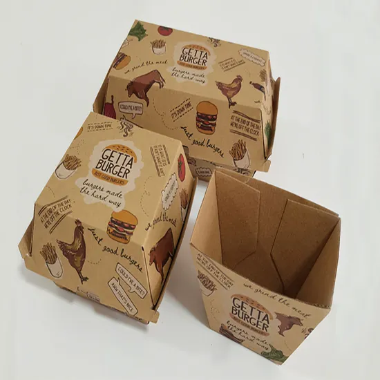 Lunch Box Breakfast Bread Dessert Packaging Sandwich Thick Egg Toast Paper Holder Hamburger Breakfast Blue Paper Box