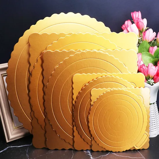 Cheap Customized Disposable Paper Plate Cake Board Tray Fancy Cardboard Round Circle Cake Tray
