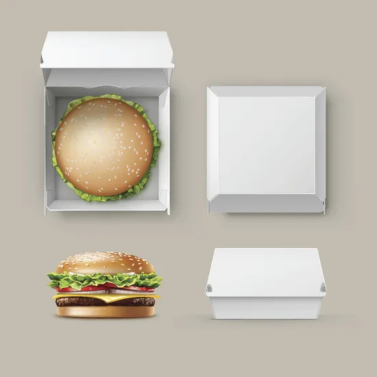 Factory Wholesale Customized Printing Logo Food Grade Disposable Biodegradable Takeaway Meal Packaging Corrugated Kraft Paper Burger Box