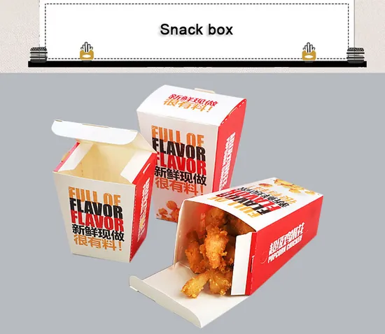 Factory Customized Food Grade Disposable Paper Cone Shape Fried Chips Chicken Wing Nugget Potato Stick Fast Food Meal Egg Waffle Packaging Paper Snack Box