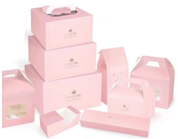 Factory Cheap Custom Printed Logo Luxury Multi-Color Food Grade Eco-Friendly Safe Doughnut Wholesale Disposable Bakery Packaging Cake Box