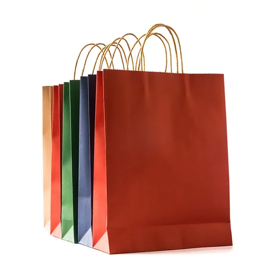 Wholesale Custom Printing Luxury Personalized Beautiful Reusable Degradable Eco-Friendly Carrier Shopping Gift Kraft White Card Paper Bag with Portable Handle