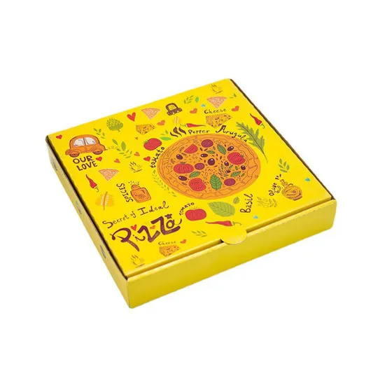 Factory Wholesale Custom Logo Biodegradable Carton Eco-Friendly Delivery Packaging Corrugated Paper Pizza Box