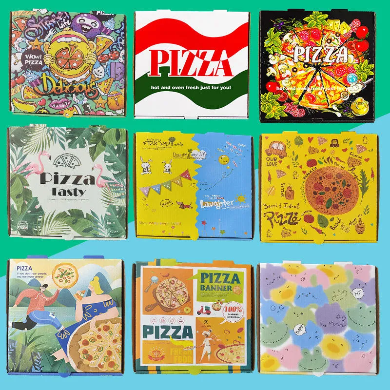 Wholesale Food Grade Disposable Takeaway Fast Food Biodegradable Corrugated Eco-Friendly Customized Printing Logo Hexagon Kraft Paper Pizza Box