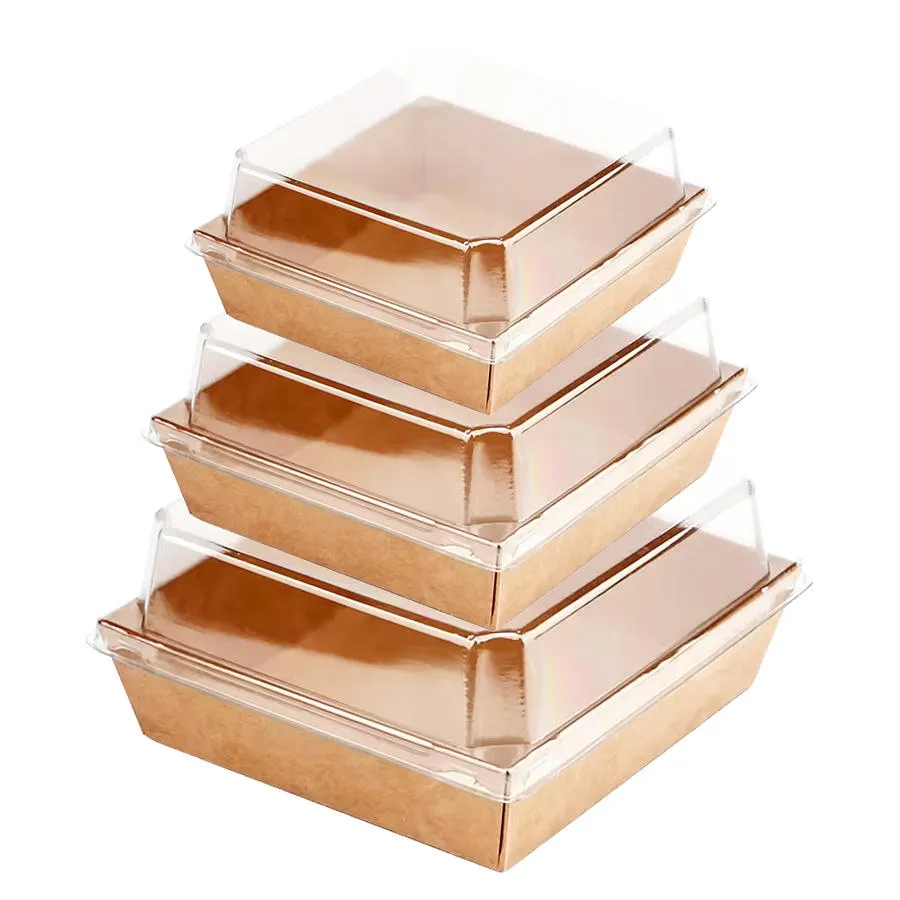 Factory Wholesale Custom Printing Transparent Window Eco-Friendly Food Grade Cardboard Toast Wedge Container Paper Sandwich Sushi Cake Box