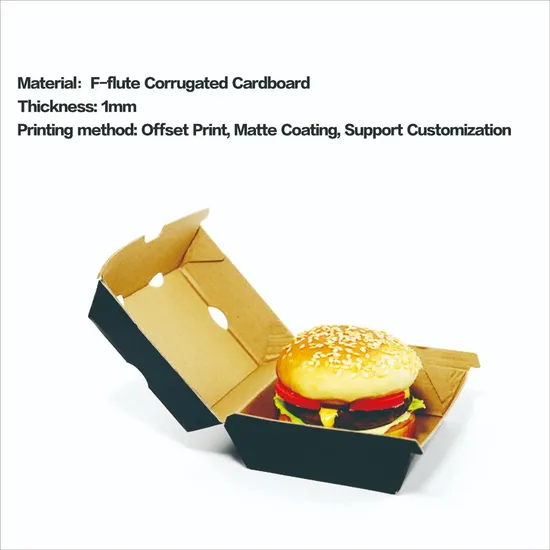 Wholesale Biodegradable Disposable Burger Box Paper Hamburger Box