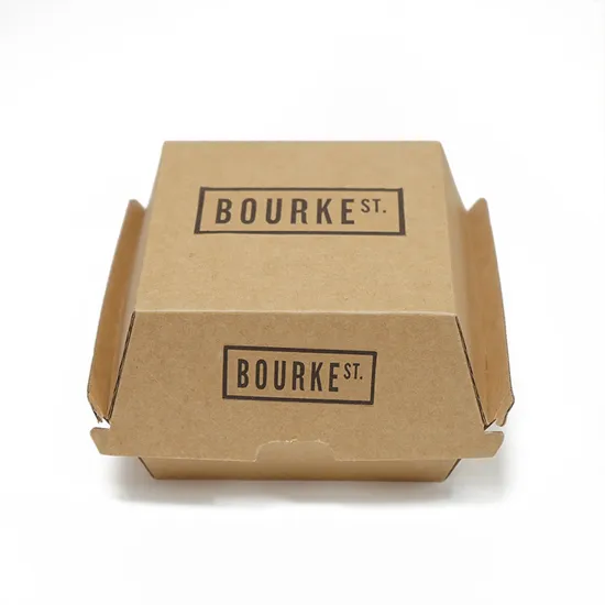 Factory Customized Food Grade Rectangular Square Disposable Takeaway French Fries Chips Fried Chicken Popcorn Snack Food Packaging Corrugated Paper Burger Box
