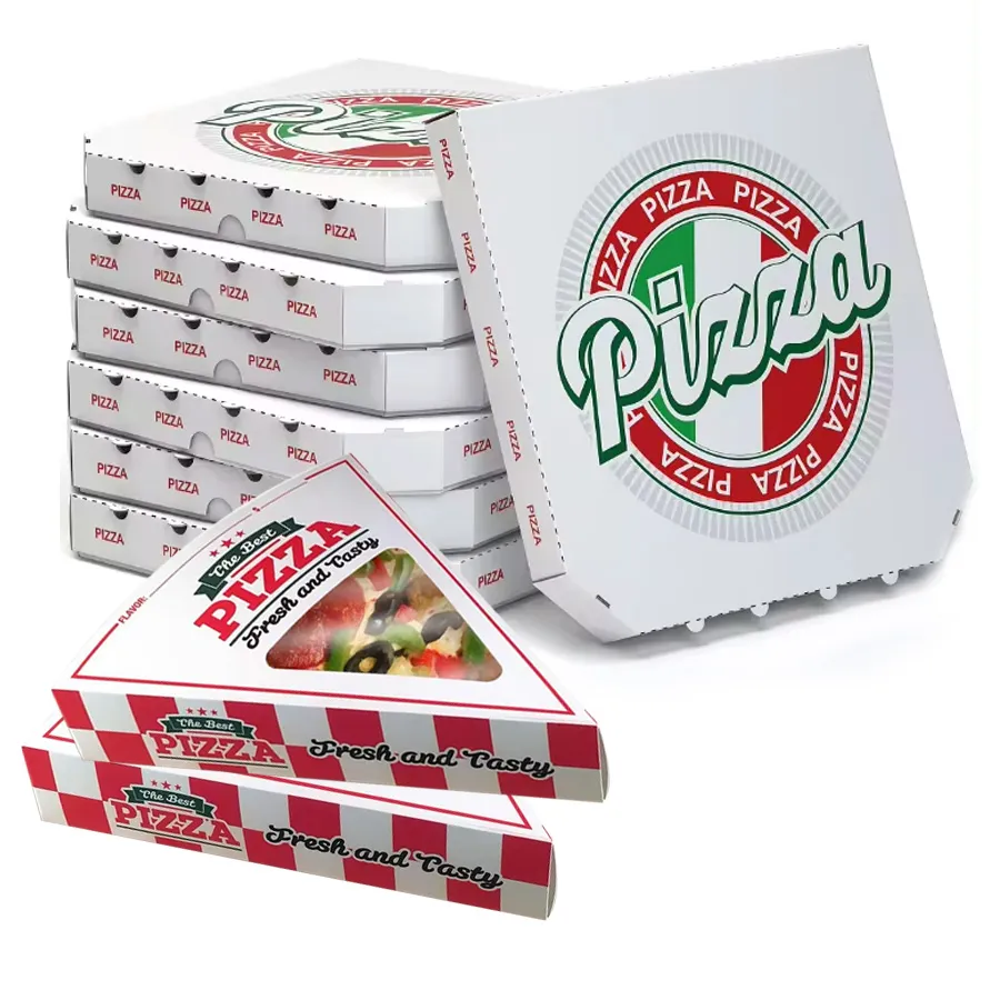China Factory Wholesale Customized Printing Logo High-Quality All Size Color Kraft Paper Corrugated Food Grade Degradable Takeaway Meal Packaging Pizza Box
