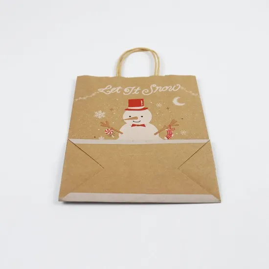 Customized Printing Kraft Paper Gift Shopping Packing Package Bag for Food Garment Promotionalitems Packaging Custom