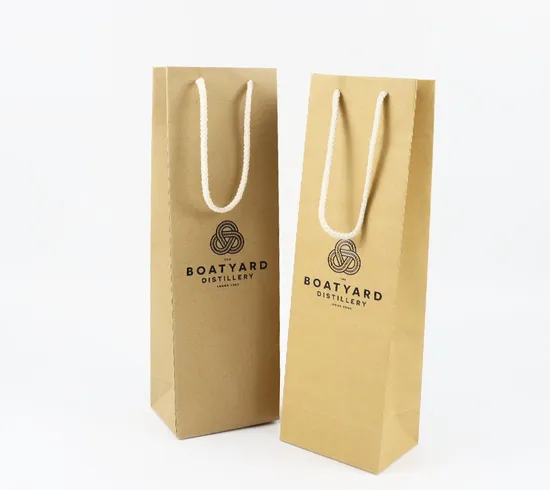 Custom Logo Printed White Kraft Paper Shopping Packaging Bag