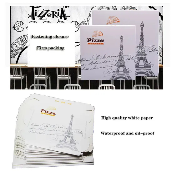 China Factory Wholesale Customized Printing High-Quality All Size Color Kraft Paper Corrugated Food Grade Degradable Packaging Pizza Box with Logo