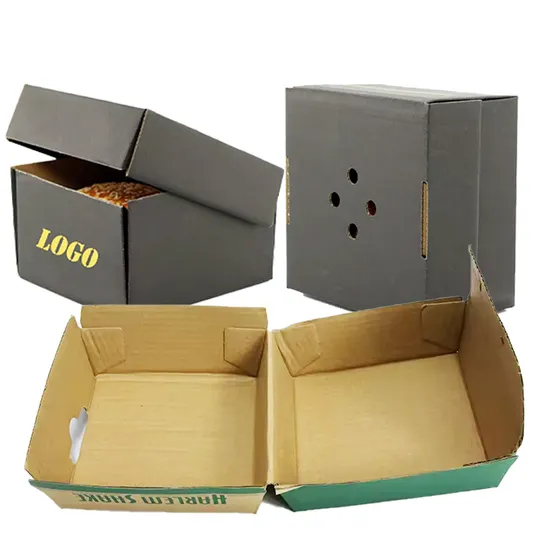 Factory Customized Food Grade Disposable Takeaway French Fries Chips Chicken Potato Popcorn Chicken Snack Food Packaging Corrugated White Card Paper Burger Box