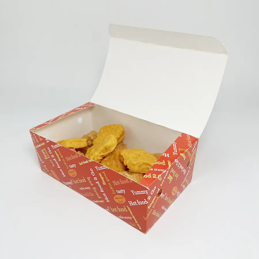 Greaseproof White Cardboard Takeaway Fish and Paper Packaging Box of Chip Box
