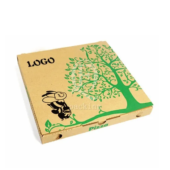 Wholesale Food Grade Custom Printed Logo Size Manufacturer Biodegradable Square Sexangle Octagon Pizza Kraft Corrugated Cardboard Packing Box