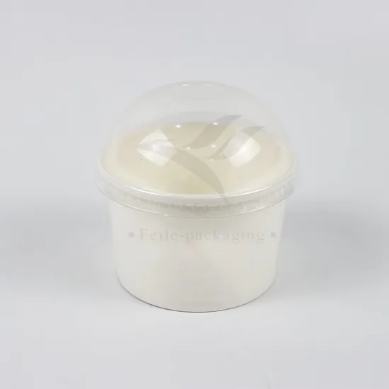 Factory Wholesale Cheap Customized Food Grade Disposable Biodegradable Soup Sauce Cup Ice Cream Cold Paper Cup with Lid and Spoon