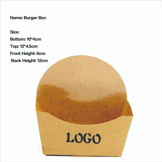 5inch Factory Quality Colorful Printing Food Grade Container Hamburger Paper Boxes
