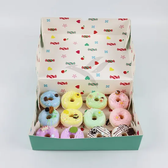 Factory Cheap Wholesale Custom Printed Logo Size Food Grade Luxury Disposable Bakery Packaging Macaron Cake Doughnut Kraft Cardboard Box