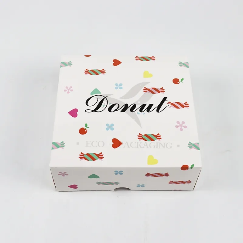 Factory Wholesale Affordable Personalized Luxury Customized Printed Logo Size Food Grade Disposable Bakery Packaging Macaron Cake Doughnut Cardboard Paper Box