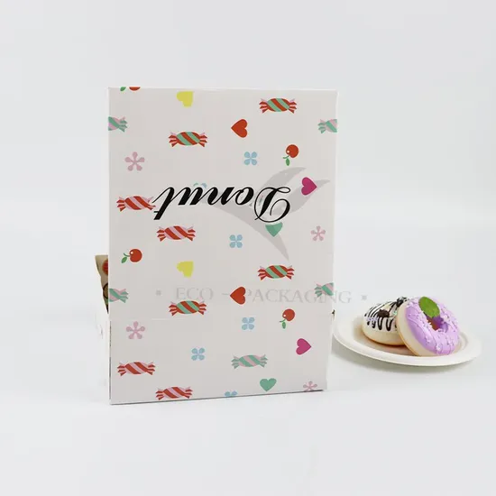 Factory Wholesale Affordable Personalized Luxury Customized Printed Logo Size Food Grade Disposable Bakery Packaging Macaron Cake Doughnut Cardboard Paper Box