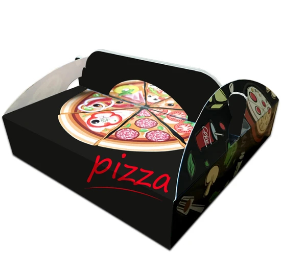 Wholesale Recyclable Pizza Packaging Boxes Manufacturer Custom Printed Pizza Box with Handle