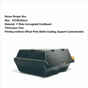 6inch Disposable Food Grade Cardboard Hamburger Packaging Paper Burger Box
