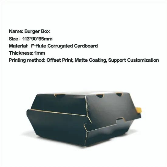 6inch Disposable Food Grade Cardboard Hamburger Packaging Paper Burger Box