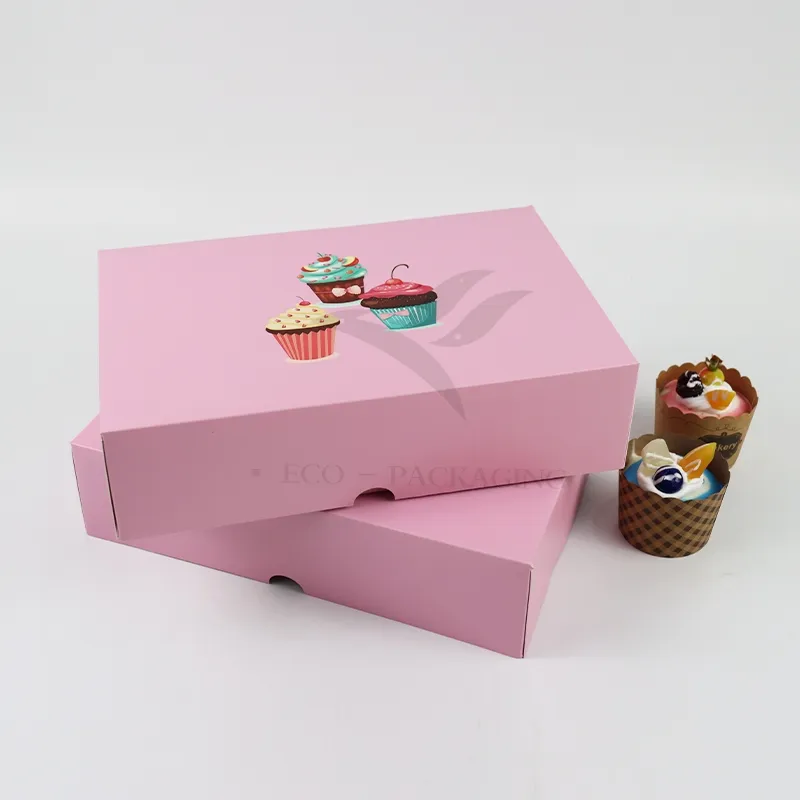 Factory Wholesale Cheap Personalized Luxury Customized Printed Logo Size Food Grade Disposable Packaging Macaron Cake Doughnut Sweet Cardboard Box