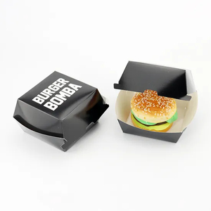 Custom Printed Recycled Take Away French Fries Paper Boxes Fast Food Burger Hamburger Packagingtake out